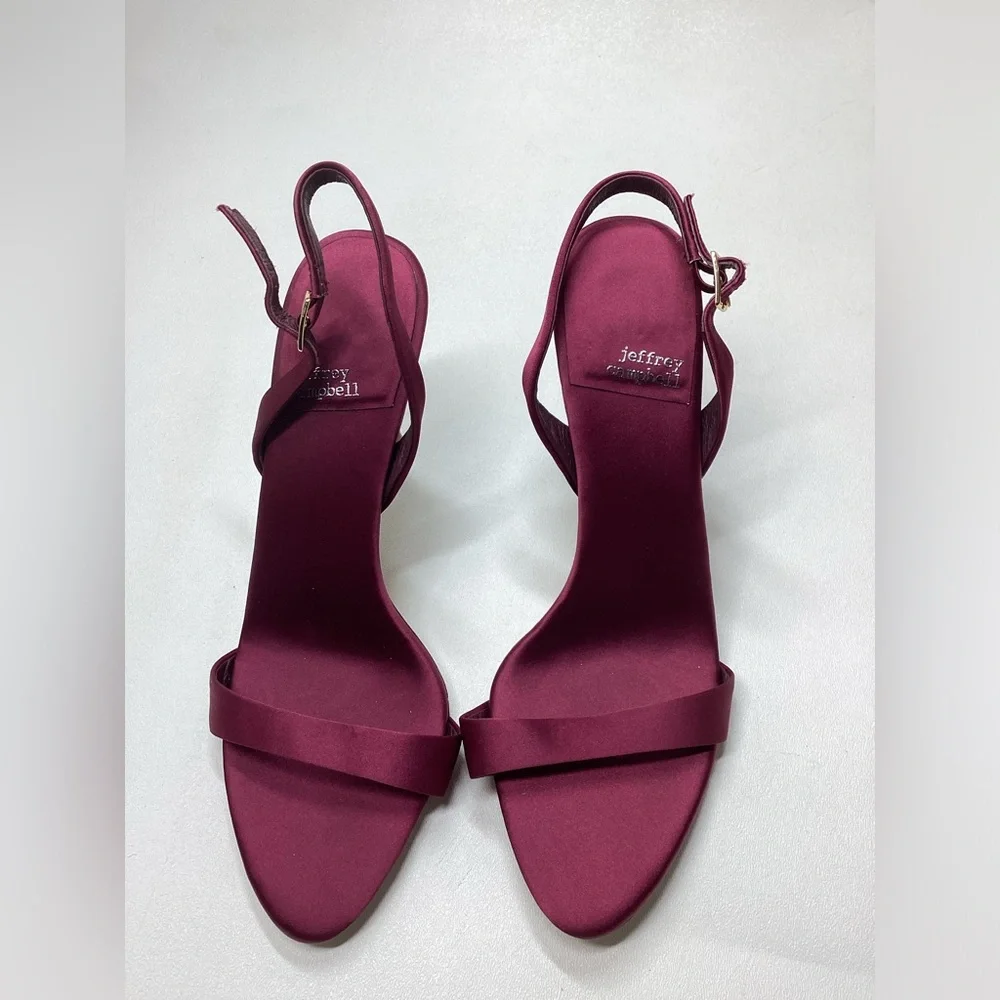 JEFFREY CAMPBELL Go-getter Sandal In Fuchsia Satin Size 9 - Picture 4 of 13